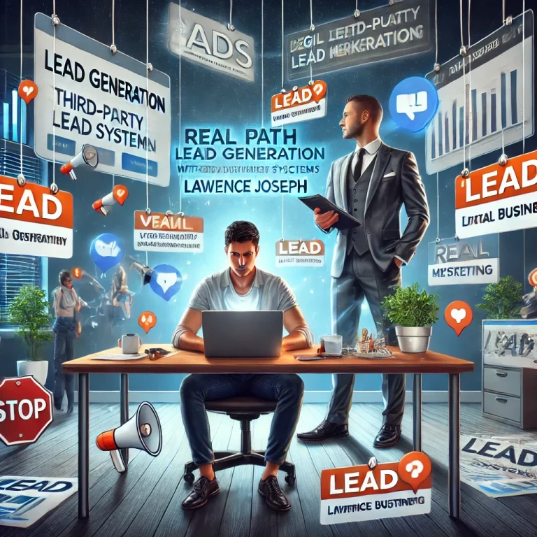 A visually digital illustration representing online lead generation challenges.