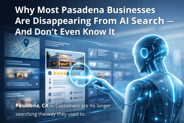 AI analyzing local business profile data for search visibility, reviews, and geographic relevance