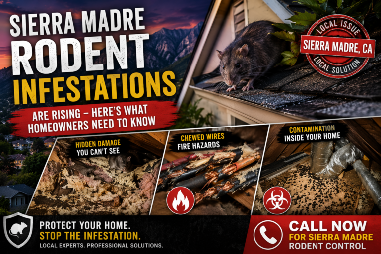 Sierra Madre rodent infestation attic damage chewed wires fire hazard contamination foothill homes